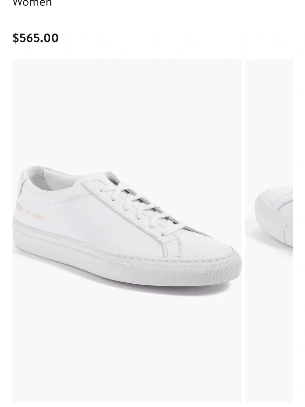 Common Projects White Low-Top Leather Sneakers - LIKE NEW , only used once!